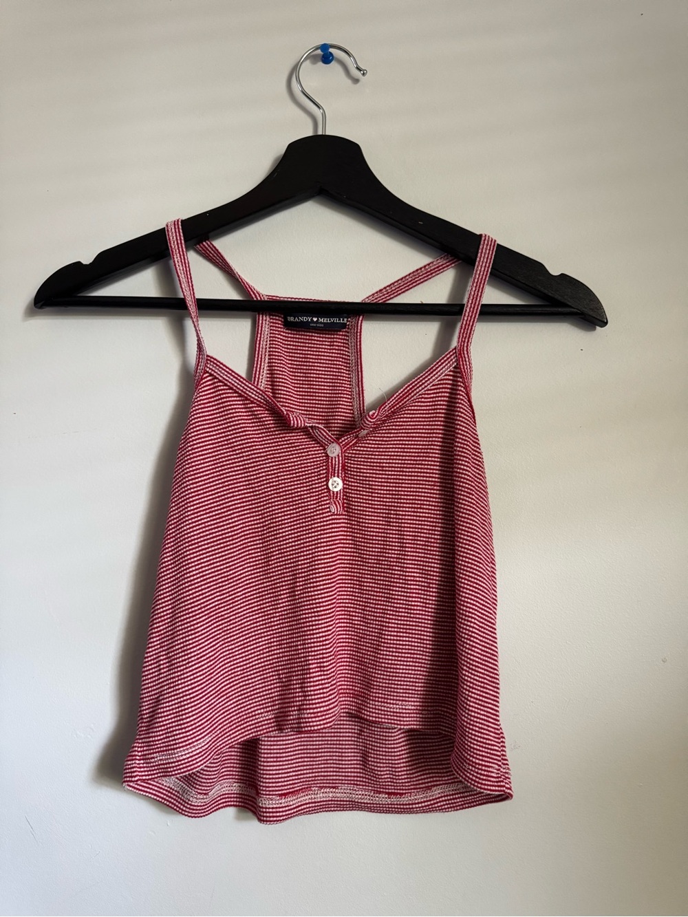 Brandy Melville Red & White Striped Tank Top